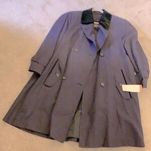 NWT gorgeous Evan Picone vintage purple plaid double breasted oversized coat!
